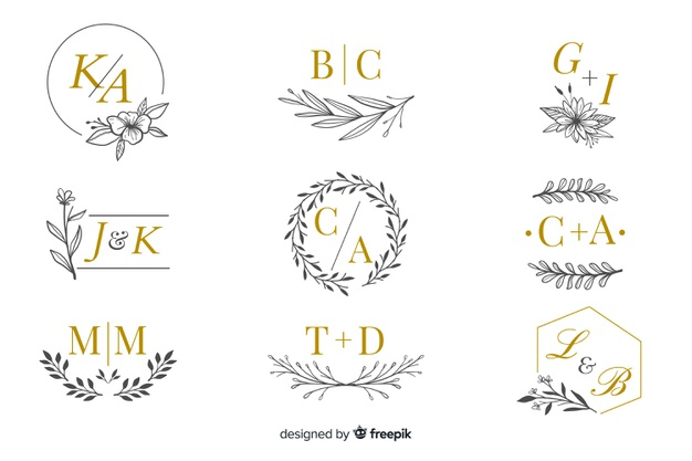 Wedding Monogram Logos Collection Royalty Free SVG, Cliparts