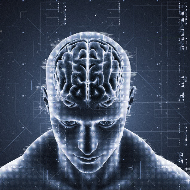 highlighted,sad,head,human,brain,blue,man