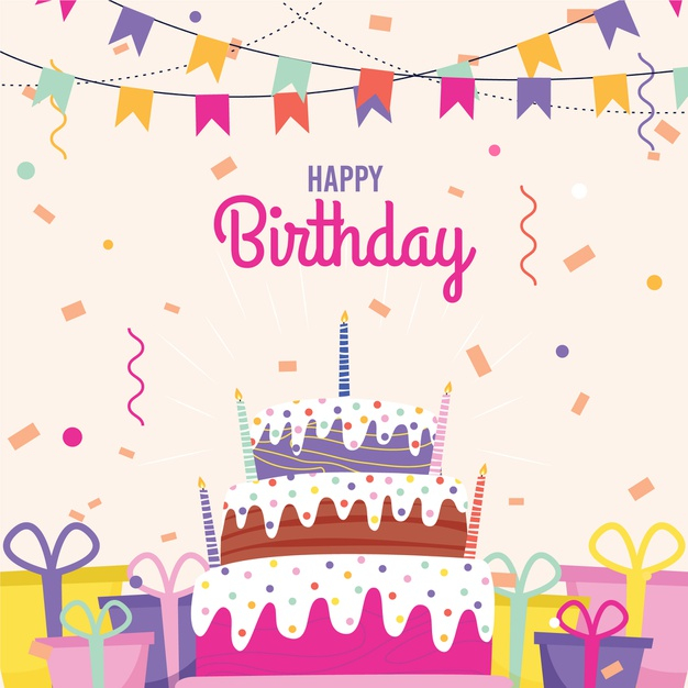 Free: Flat birthday background with cake Free Vector - nohat.cc