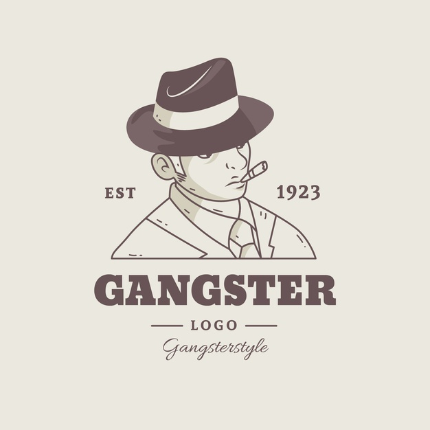 gangsterstyle,misterious,villain,mafia,gangster,handdrawn,style,flat design,flat,retro,man,template,design,logo
