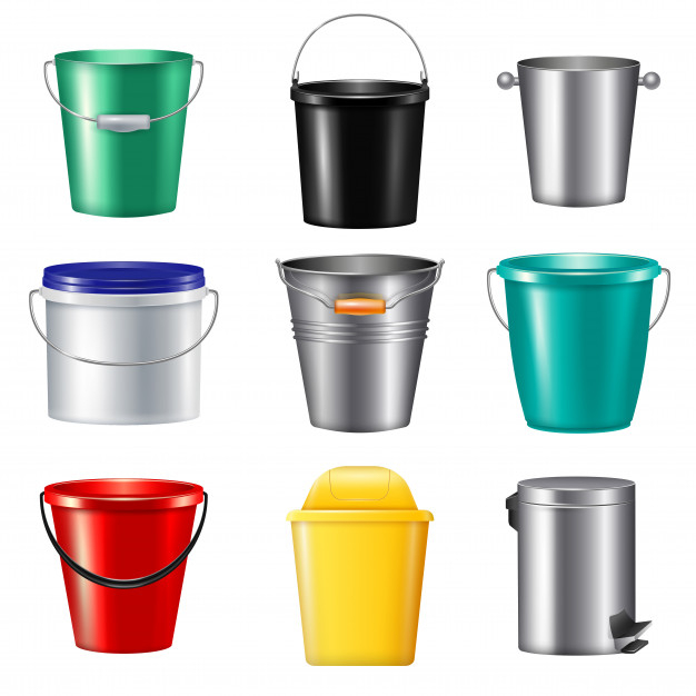 3d plastic bucket for washing cleaning Royalty Free Vector