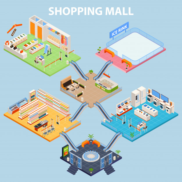 Free: Isometric plaza interior concept Free Vector - nohat.cc