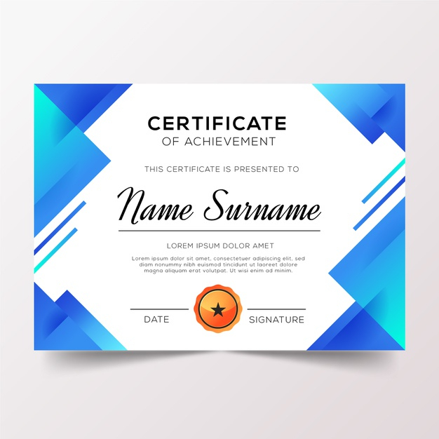 Free: Diploma of appreciation with gradient blue tones Free Vector ...