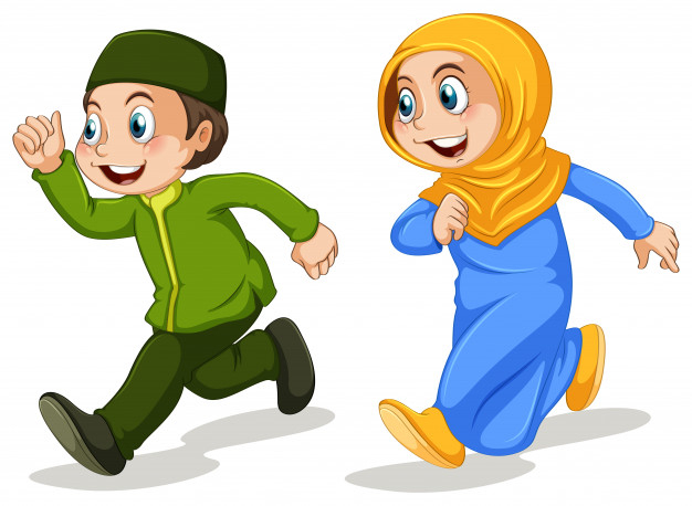outfit,brother,sister,smiling,tradition,religious,costume,male,characters,scarf,female,traditional,culture,runner,friendship,peace,muslim,islam,religion,hat,running,boy,friends,run,person,happy,cartoon,girl,man,woman,children,islamic,kids,love,people