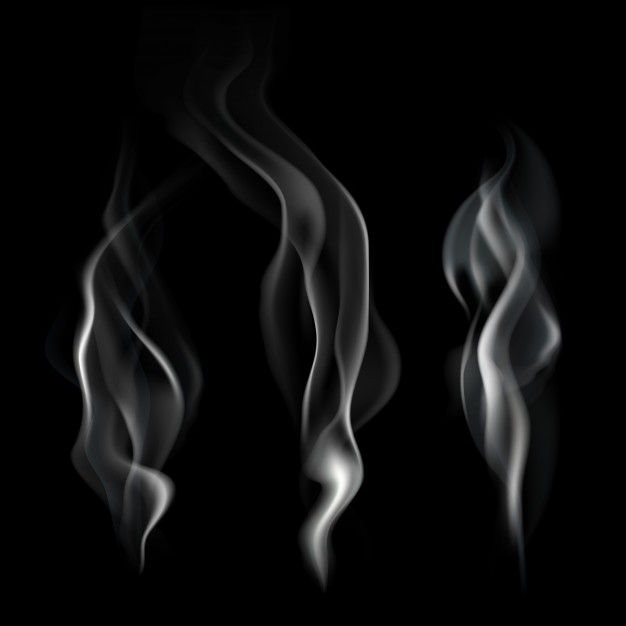 Free Photo  Realistic steam smoke on black background
