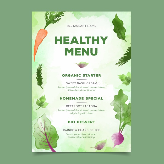 nourishing,nutritious,nourishment,foodstuff,ready to print,ready,lifestyle,style,nutrition,print,healthy,health,restaurant,template,design,menu,food,watercolor