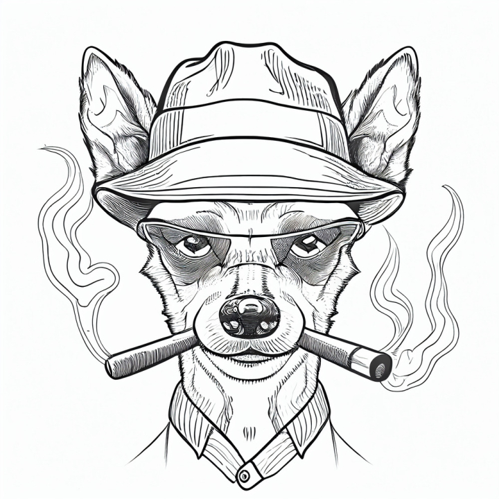free smoking animals illustration free download