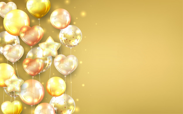 Free: Premium gold balloons background for celebration card decorative Free  Vector 