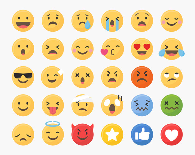 Emoji faces expression sad mood surprise scared Vector Image