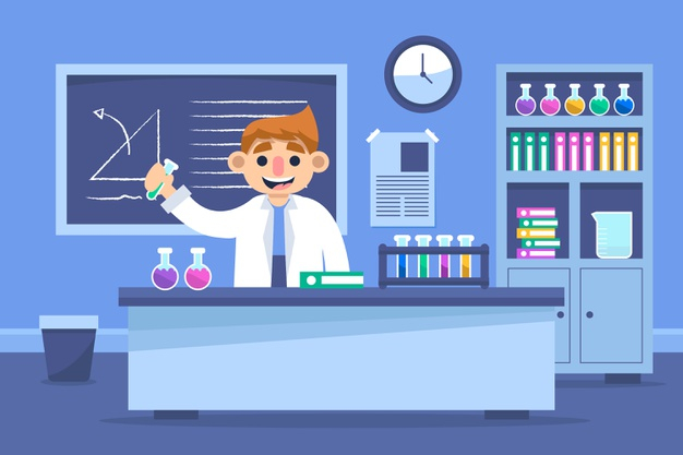 Free: Male scientist working in a science lab Free Vector 