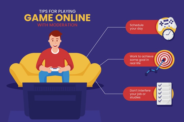 Free: Tips for playing online games with moderation Free Vector 