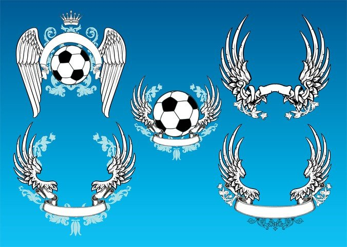 ball,banner,coat of arms,decoration,floral,football,game,logo,play,retro,scroll,soccer,sport graphics,sports,t-shirt design,vintage,wings,com365psd