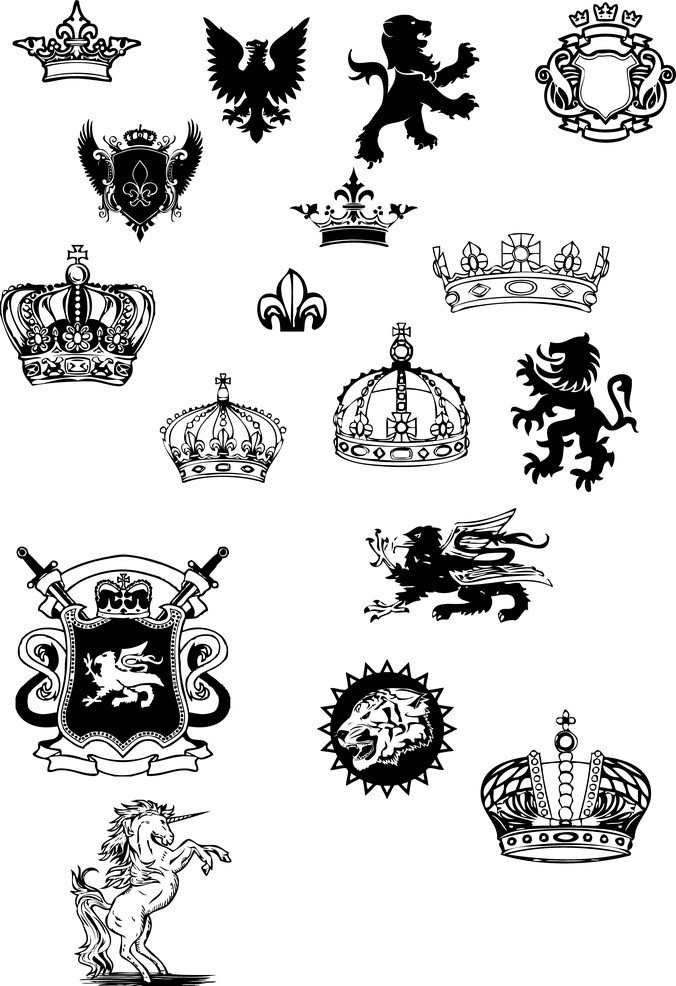 crown,king,lion,shield,com365psd