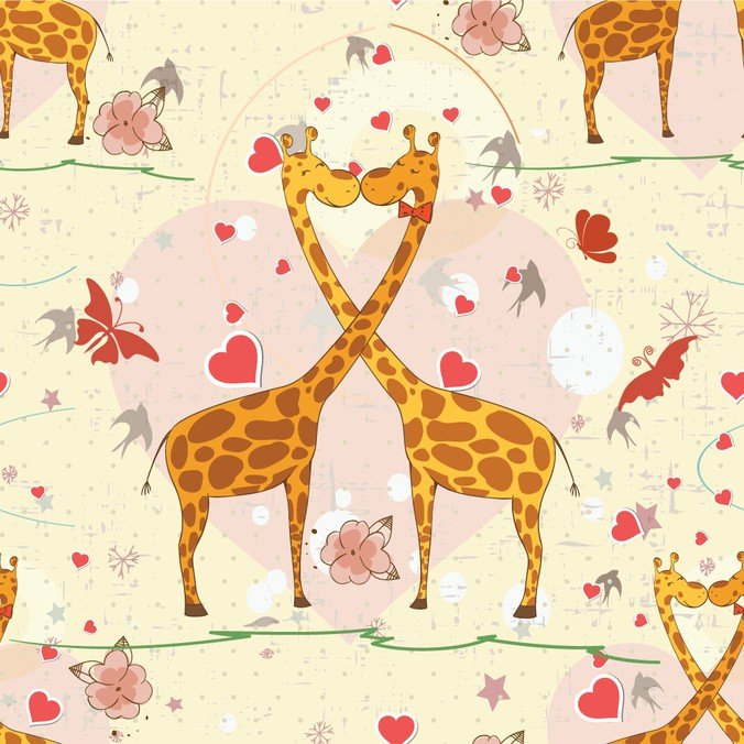 animals,background,cartoon,cute,giraffes,hearts,com365psd