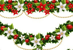 bow,christmas,flower,garlands,green,holidays,holly,leafs,mistletoe,ribbons,com365psd