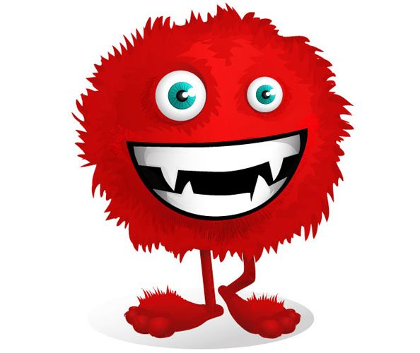 Free: Red Fluffy Monster Vector Character 