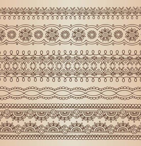 Free: Horizontal Lace Borders Vector Set 