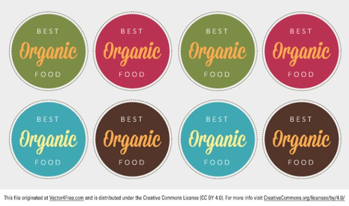 organic label vector,organic food,food label vector,label vector,organic badge vector,label,organic,sticker,circle,colorful,color,food,round,com365psd