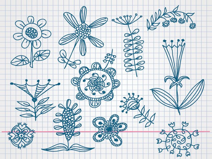 childish drawing,children&#39;s drawing,doodle,free vector,drawing,floral,flower,flowers,flower doodles,flower vector,hand drawn flowers,vector art,hand drawn,hand drawn vector,kids illustrations,ornaments,sketch,sketchy,vector doodle,com365psd