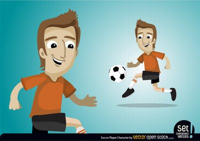 soccer,player,cartoon,character,man,sportsmen,football,running,jumping,guy,smiling,face,com365psd