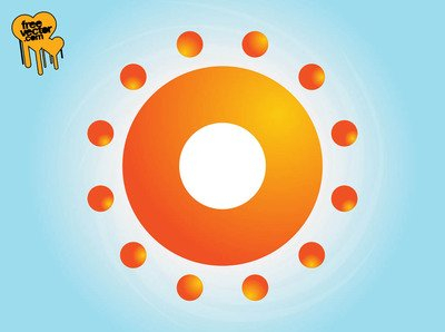 sun,abstract,symbol,stylized,bright,color,orange,yellow,gradient,mesh,scheme,ring,small,dots,circles,rounded,around,rotated,proportionately,simultaneously,nature,artwork,icon,logo,com365psd