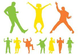 silhouette,silhouettes,happy,jump,gun,woman,man,dance,women,dancing,men,emotion,happiness,excited,com365psd