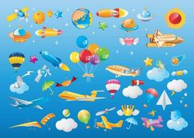 stars,cartoon,heart,wings,fly,comic,balloons,airlines,planes,airplanes,flight,rockets,winged,sparkles,space shuttles,com365psd