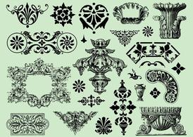 flowers,floral,icon,silhouettes,old,retro,vintage,frames,hand drawn,royal,engravings,com365psd