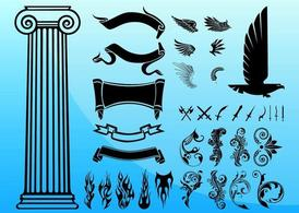 scrolls,plants,wings,swirls,fire,ribbons,eagle,flames,architecture,weaponry,weapons,stickers,swords,burning,column,spirals,decals,stems,com365psd