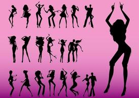 silhouettes,music,woman,female,sexy,party,club,pretty,dance,women,dancing,disco,girls,stickers,decals,moves,com365psd