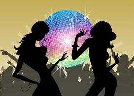 silhouettes,music,sexy,party,dj,club,dance,women,dancing,disco ball,girls,crowd,nightclub,glitter ball,com365psd
