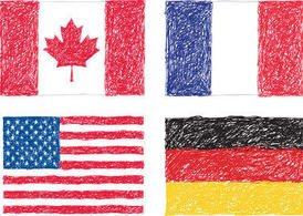 canada,country,flag,france,germany,scribble,symbol,usa,french flag,american flag,com365psd