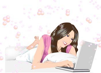 beautiful,girl,lay,chat,her,laptop,com365psd