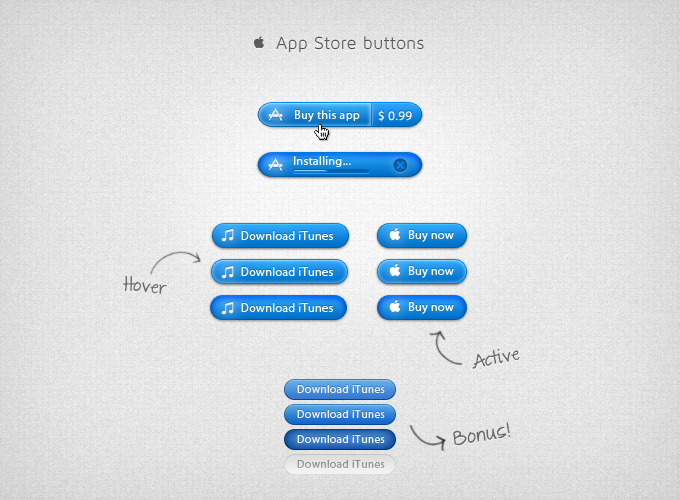 button,blue,buttons,apple,app store,com365psd