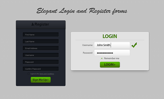 form,dark,white,login,ui,clean,user interface,register,com365psd