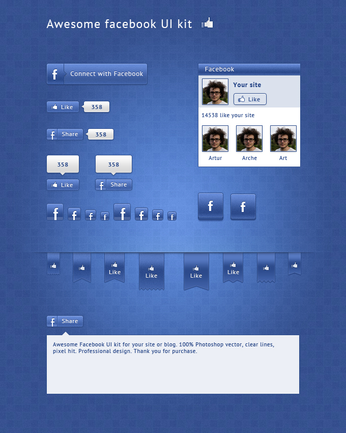 facebook,ui kit,user interface,facebook like,facebook button,facebook ui kit,com365psd