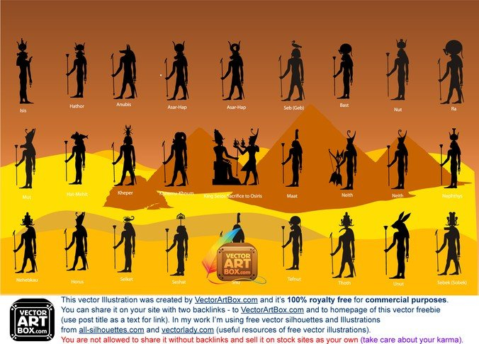 egypt,gods,silhouettes,com365psd