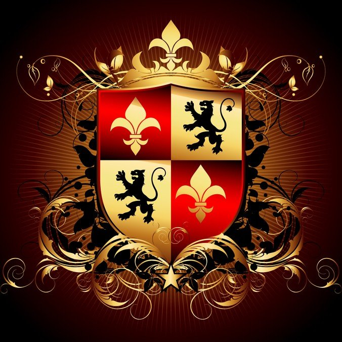 banner,crown,lion,pattern,ribbon,royal,shield niu,side,com365psd