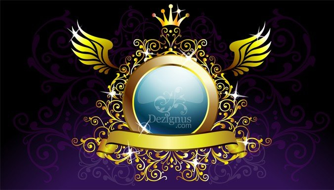 3d,arms,banner,certificate,crown,decoration,floral,frame,gold,heraldic,icon,luxury,medallion,royal,shield,sign,wings,com365psd
