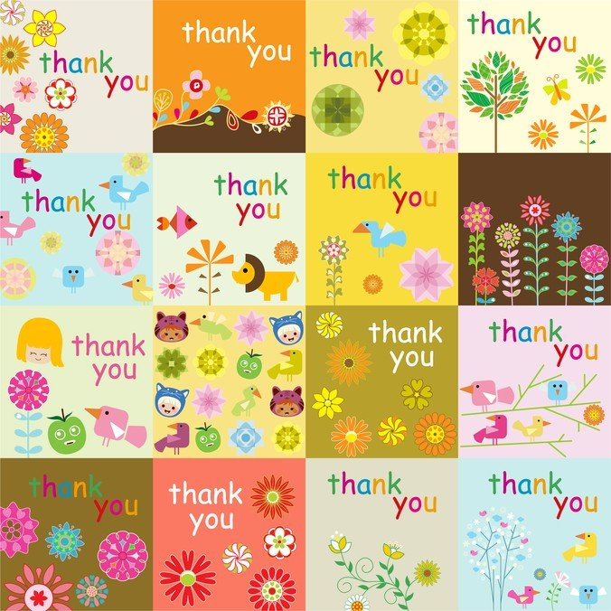 cartoon,cute,grasshopper flowers,small amount of material,thank,thank you,thank you cards,throat materials,com365psd