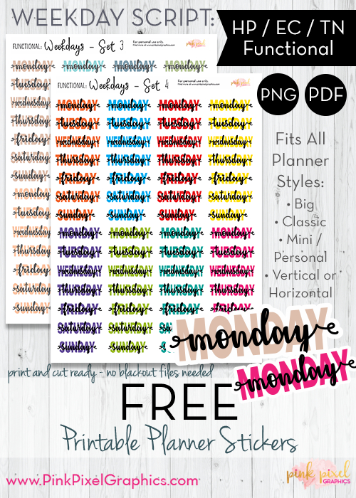 stickers,graphics,weekday,script,pink,sets,planner,pixel,free download,png,comdlpng