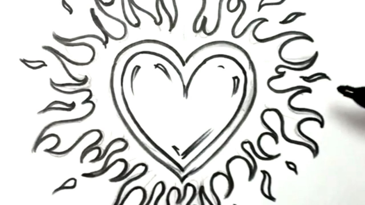 I Love You Heart Coloring Page | Easy Drawing Guides