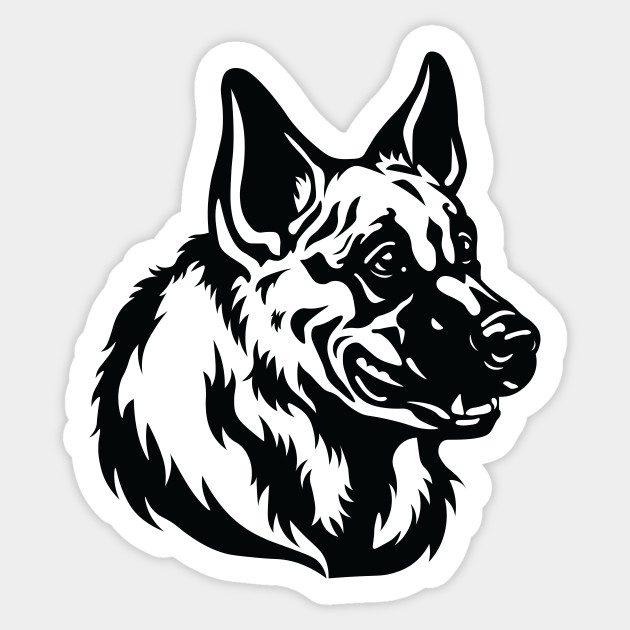 Free: German Shepherd Outline - German Shepherd - Sticker | TeePublic ...