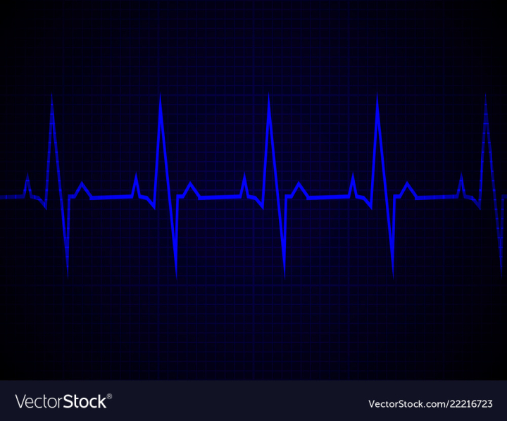 Glowing neon Smart watch showing heart beat rate icon isolated on blue  background. Fitness App concept. Vector Stock Vector