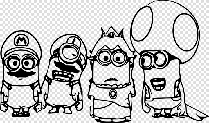 coloring,pages,super,minion,four,mario,free download,png,comdlpng