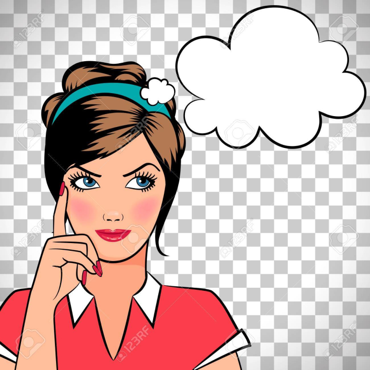 pop,art,transparent,isolated,thinking,style,woman,comic,free download,png,comdlpng