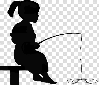 Free: Download Free png Download Girl Fishing Silhouette Little Boy  