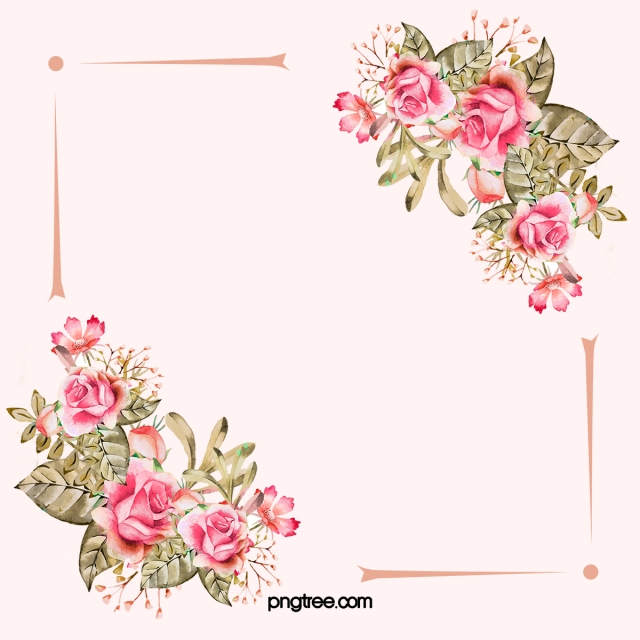 flower,frame,pink,wedding,background,flowers,watercolor,border,free download,png,comdlpng