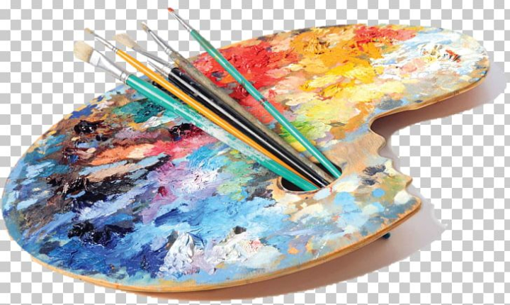 Paint brush and pencil ilustration, Palette Paintbrush Artist, palette  transparent background PNG clipart