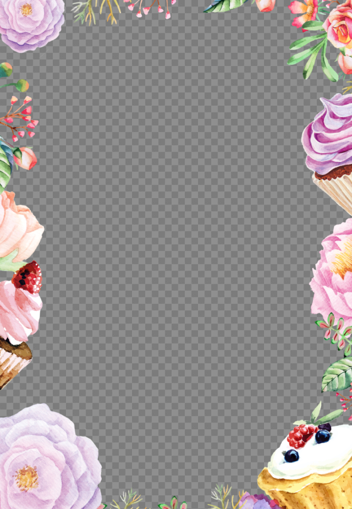 drawing,flower,cake,flowers,watercolor,border,painting,free download,png,comdlpng